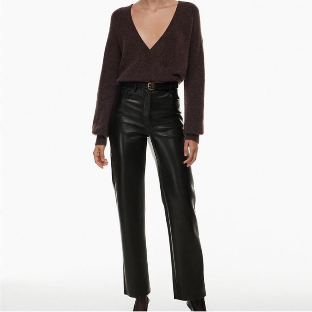Aritzia Wilfred Black Leather Pants